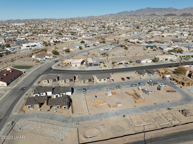 drone / aerial view with a mountain view