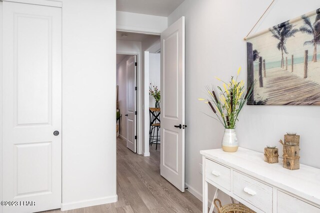 corridor featuring light hardwood / wood-style floors