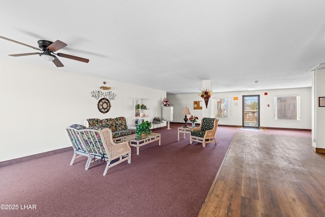 2094 Mesquite Ave Unit 113, Lake Havasu City, AZ 86403 - living room with ceiling fan and wood finished floors