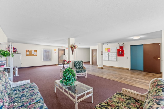 2094 Mesquite Ave Unit 113, Lake Havasu City, AZ 86403 - living area with a textured ceiling and carpet flooring