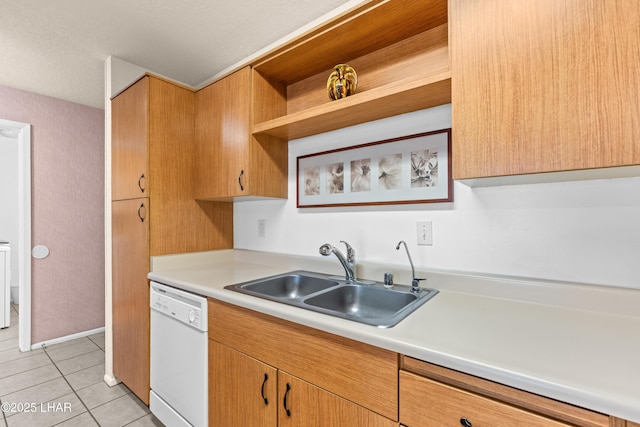 2094 Mesquite Ave Unit 113, Lake Havasu City, AZ 86403 - kitchen with dishwasher, light countertops, light tile patterned floors, and open shelves