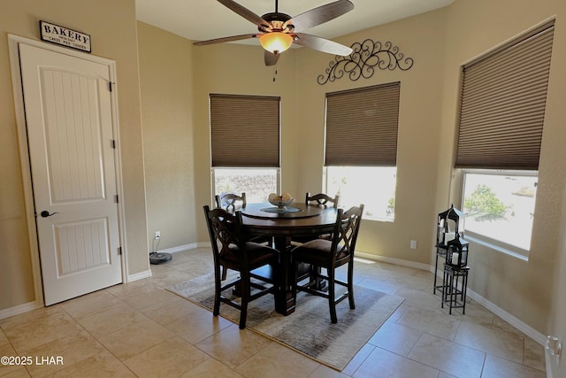2969 Pony Cir, Lake Havasu City, AZ 86406 - dining space with a ceiling fan and light tile patterned flooring