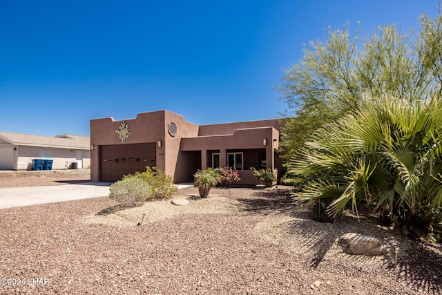 adobe home with a garage