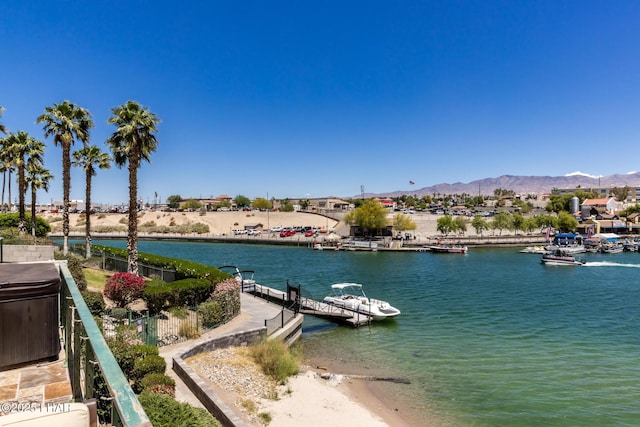 1415 Mcculloch Blvd N Unit 102, Lake Havasu City, AZ 86403 - view of water feature featuring a dock and a mountain view