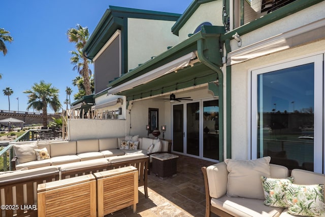 1415 Mcculloch Blvd N Unit 102, Lake Havasu City, AZ 86403 - view of patio with ceiling fan and outdoor lounge area