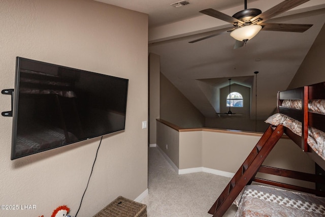 1415 Mcculloch Blvd N Unit 102, Lake Havasu City, AZ 86403 - unfurnished bedroom with carpet flooring, baseboards, vaulted ceiling, and visible vents