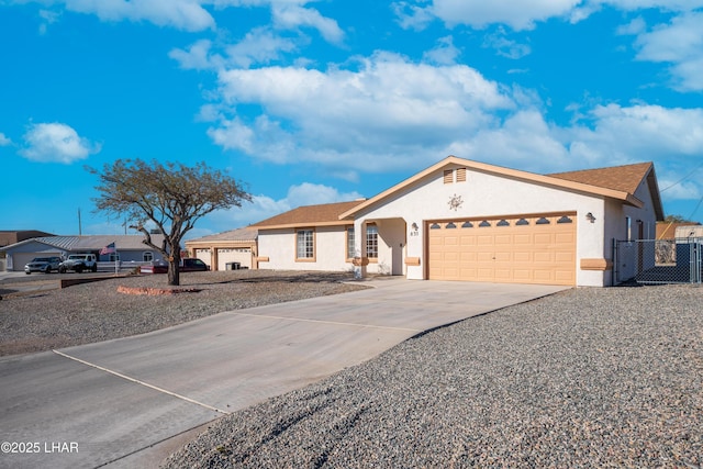 ranch-style home with a garage