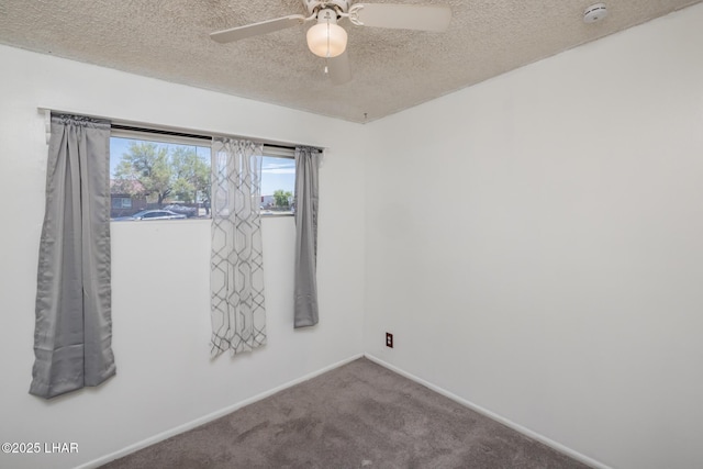 1116 W 4th St, Parker, AZ 85344 - empty room with a smoke detector, a textured ceiling, carpet floors, and a ceiling fan