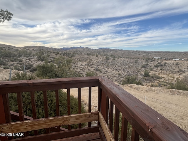 exterior space featuring a mountain view