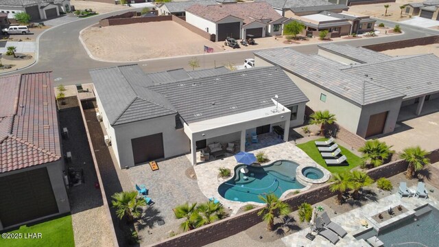 aerial view with a residential view