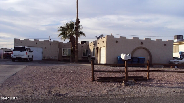 exterior space featuring a garage