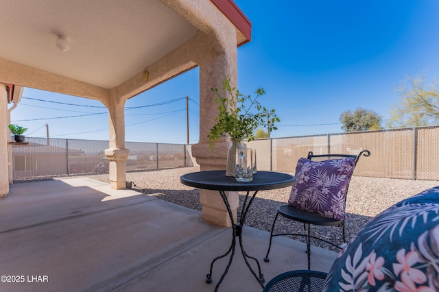 view of patio featuring a fenced backyard