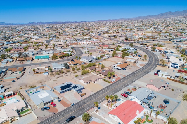 bird's eye view featuring a mountain view and a residential view