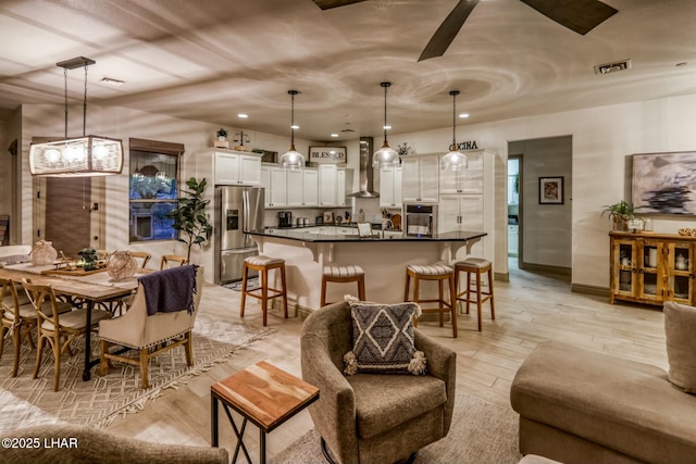 interior space featuring light hardwood / wood-style flooring