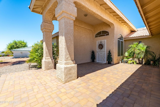2335 Palo Verde Blvd N, Lake Havasu City, AZ 86404 - property entrance featuring a patio and stucco siding