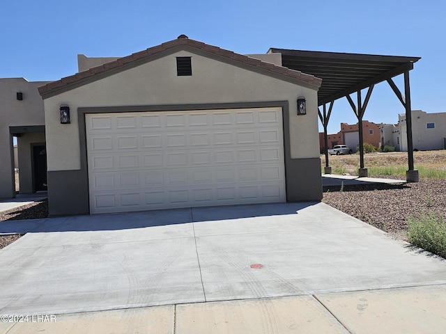 garage featuring a carport