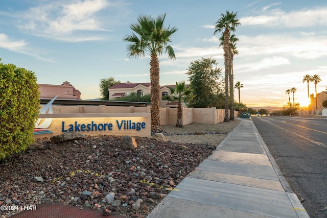 view of community sign