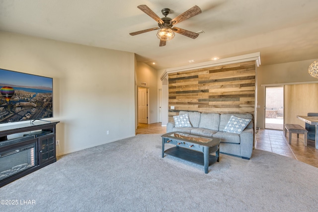 3000 Mirage Dr, Lake Havasu City, AZ 86404 - carpeted living area with ceiling fan, baseboards, and recessed lighting