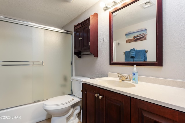 276 Lake Havasu Ave S Unit C19, Lake Havasu City, AZ 86403 - full bath featuring vanity, visible vents, a textured ceiling, toilet, and a textured wall