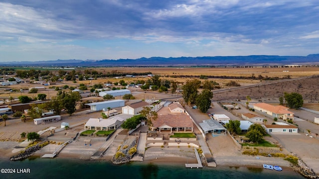 drone / aerial view with a mountain view