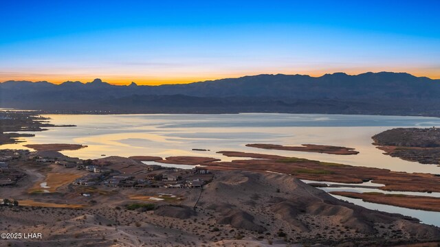 mountain view with a water view