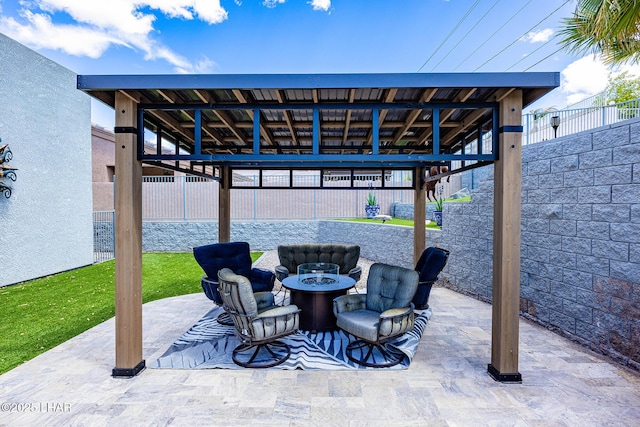 2800 Papeete Dr, Lake Havasu City, AZ 86404 - view of patio featuring fence and an outdoor fire pit