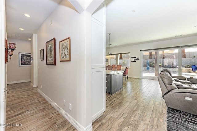 2800 Papeete Dr, Lake Havasu City, AZ 86404 - corridor with visible vents, baseboards, recessed lighting, and light wood-style floors