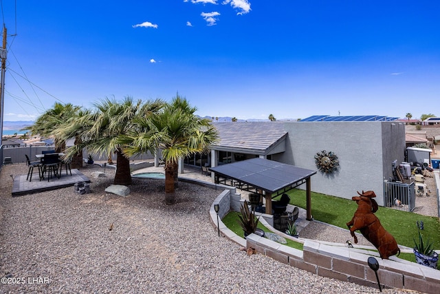 2800 Papeete Dr, Lake Havasu City, AZ 86404 - exterior space with a fenced in pool, a patio area, outdoor dining area, and a fenced backyard