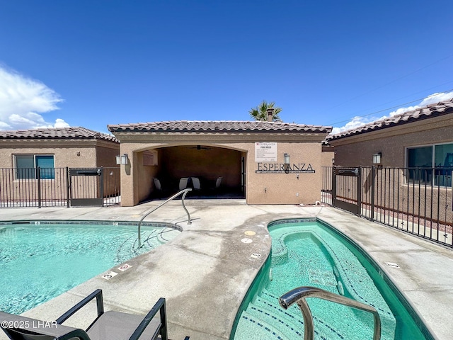 490 N Lake Havasu Ave Unit J, Lake Havasu City, AZ 86403 - community pool featuring fence, a patio, and ceiling fan