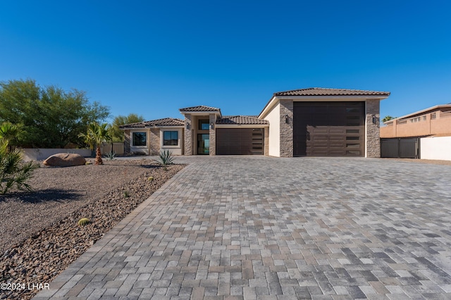 view of front of house with a garage