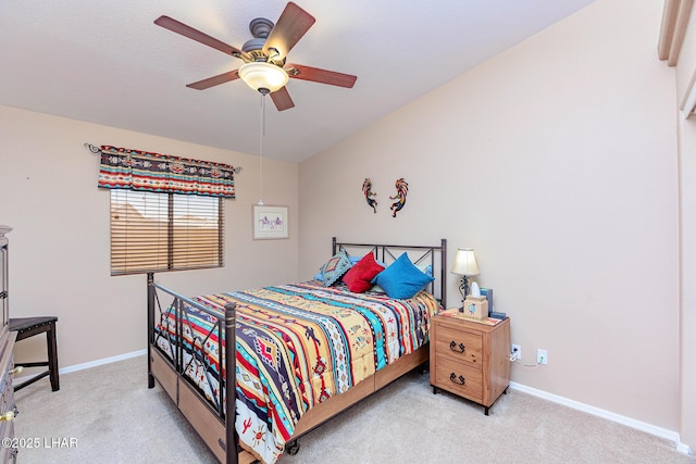 2554 Beverly Glen Dr, Lake Havasu City, AZ 86403 - bedroom featuring light carpet, baseboards, and ceiling fan