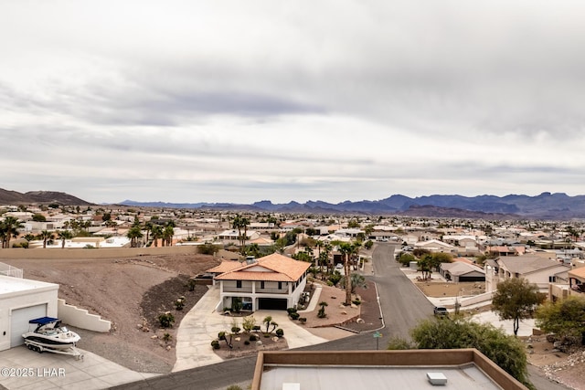 view of mountain feature featuring a residential view