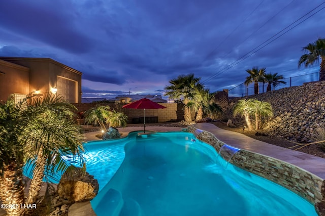 view of pool with a fenced in pool and a fenced backyard