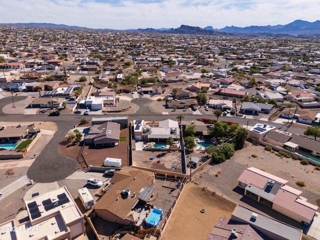 bird's eye view with a mountain view