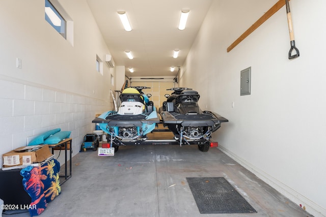 garage with electric panel