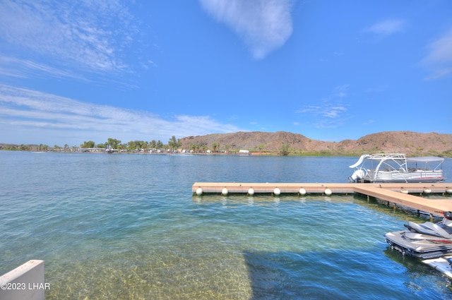 9124 Lakeview Dr, Parker, AZ 85344 - dock area featuring a water and mountain view