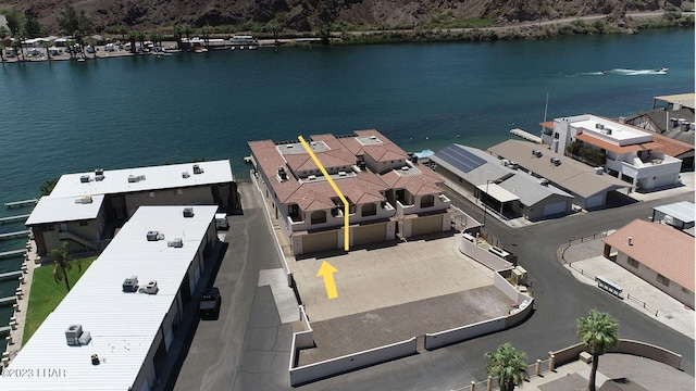 9124 Lakeview Dr, Parker, AZ 85344 - drone / aerial view with a water view