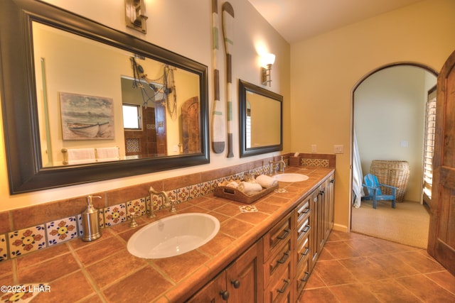 9124 Lakeview Dr, Parker, AZ 85344 - bathroom with vanity and tile patterned floors