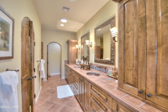 9124 Lakeview Dr, Parker, AZ 85344 - bathroom with tile patterned floors and vanity