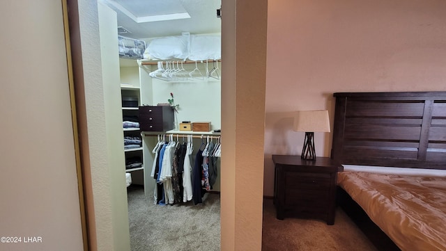 bedroom with a closet and carpet