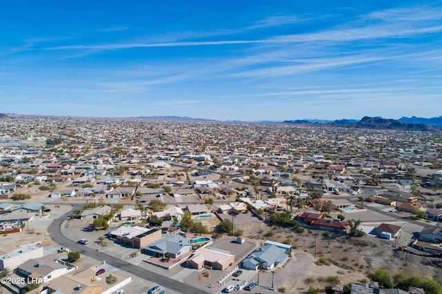 aerial view with a residential view and a mountain view