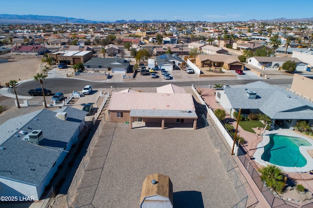 aerial view with a residential view