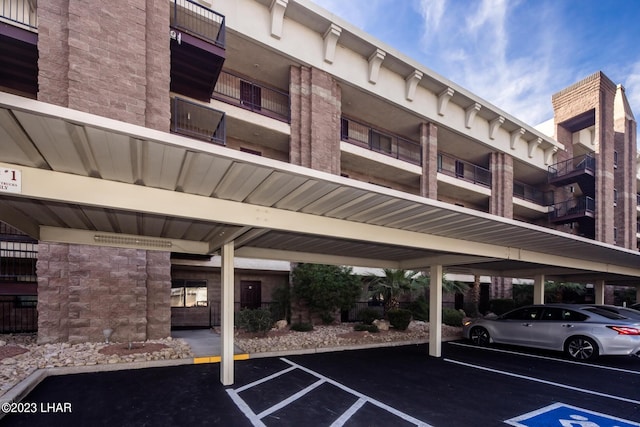 view of car parking with a carport