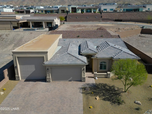 aerial view with a residential view