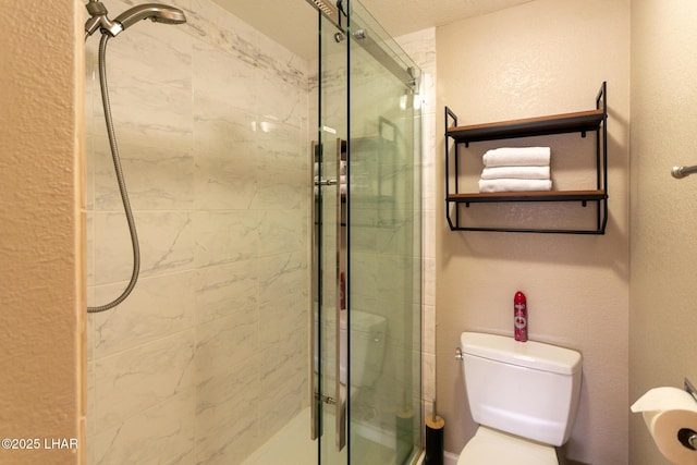 1650 Smoketree Ave S Unit 119, Lake Havasu City, AZ 86403 - full bathroom with toilet, a textured wall, and a shower stall