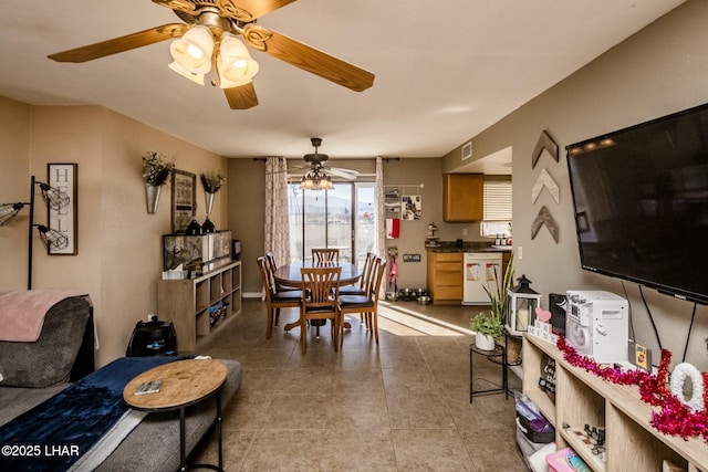 view of tiled dining area