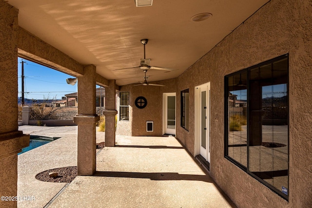 view of patio / terrace with ceiling fan