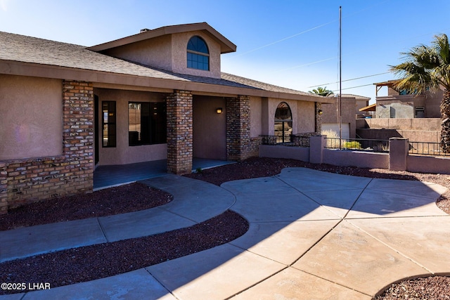 view of front of property with a patio area