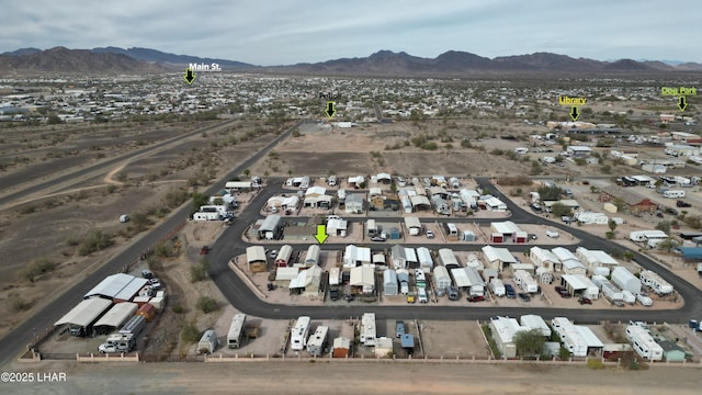 bird's eye view featuring a mountain view