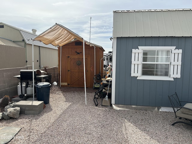 view of shed